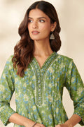 Green Floral Kurta