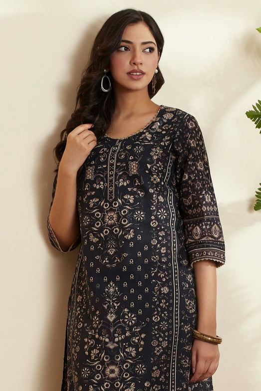 Black Long Kurta